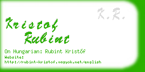 kristof rubint business card